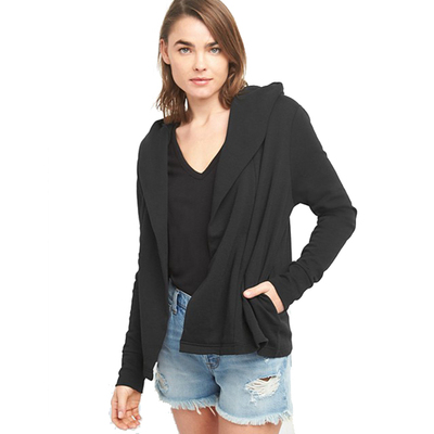 Gap女装 无扣开襟连帽针织开衫271934 2018春