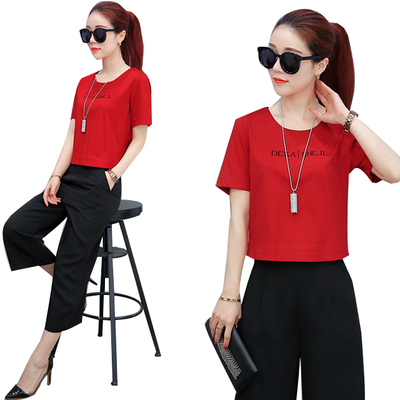 夏天chic套装女省心搭配女装夏装2018新款矮个