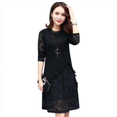 2018新款春秋蕾丝打底衫女长袖中长款长袖t恤