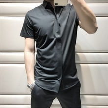 衬衫 衬衣男A1206 双丝光短袖 特惠价 暗门襟拉链开衫 臻品优质 17SS