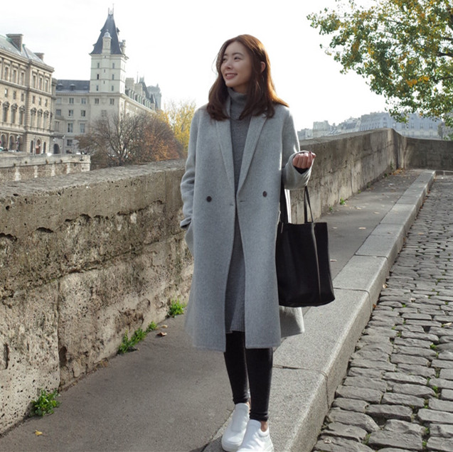 推荐最新呢大衣女装团购 双面绒羊绒大衣女装