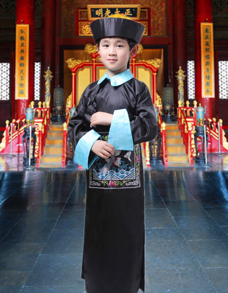儿童古装清朝格格太监服大臣侍卫官服万圣节演出僵尸服清朝官服