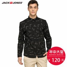 216105049 衬衫 JackJones杰克琼斯男含莱卡弹力尖领长袖