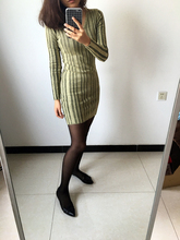 潮牌尖货!日本原单修身高弹力显瘦重工水洗复古女针织V领连衣裙
