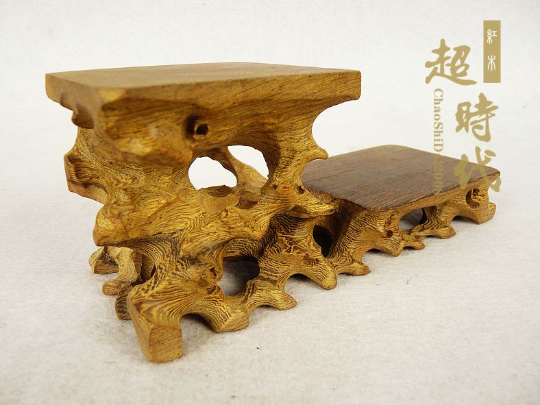 文玩摆件底座玉石托架实木根雕长方形树根茶壶托石头展示架鸡翅木