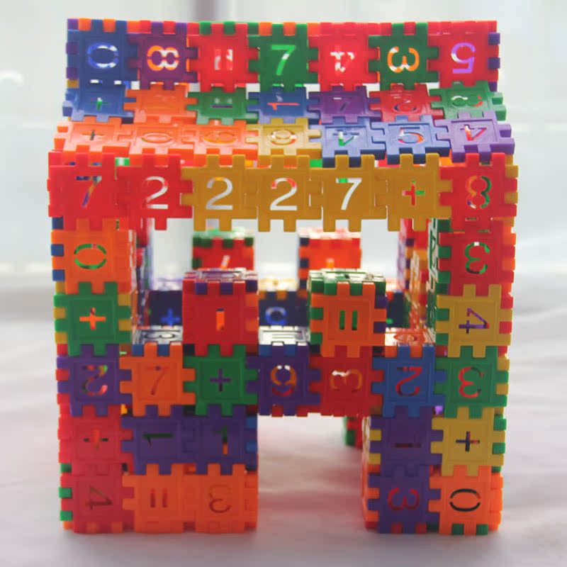 数字拼插积木 幼儿园桌面拼装拼图启蒙智力积木 儿童益智拼插玩具
