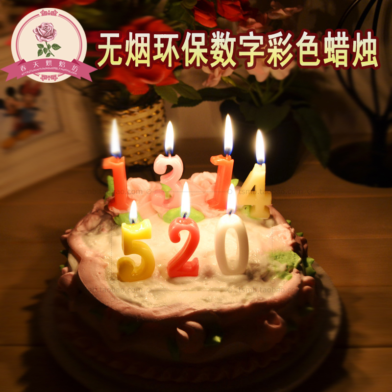 数字生日蛋糕蜡烛 儿童生日数字蜡烛派对用品 生日快乐蜡烛0-9