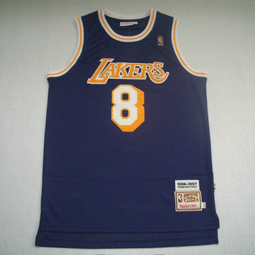 nba湖人队8号科比球衣/96-97新秀赛季篮球服/kobe金标复古紫色