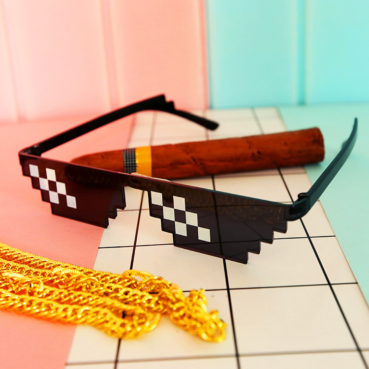 漫韵良品 二次元我的世界装逼马赛克装b打码眼镜墨镜动漫周边cos