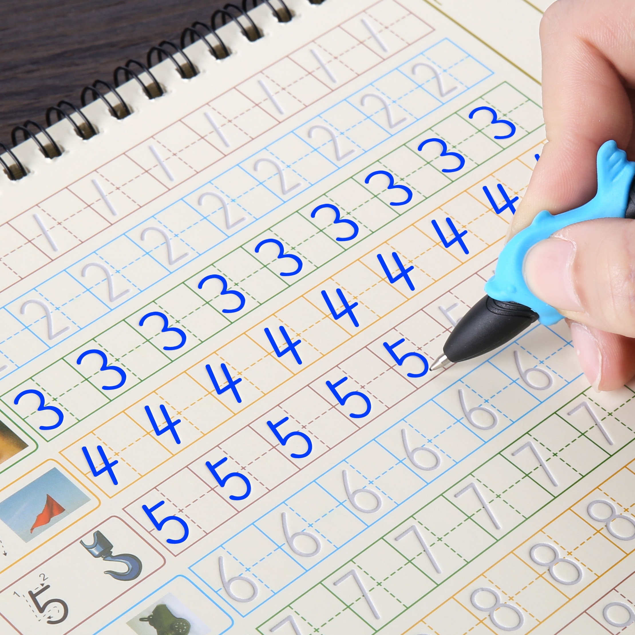 儿童凹槽练字帖学前宝宝数字描红本幼儿园学写字拼音