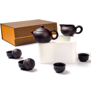 yaroo~宜兴正品紫砂茶具套装西施石瓢紫砂壶整套茶壶紫泥功夫茶具