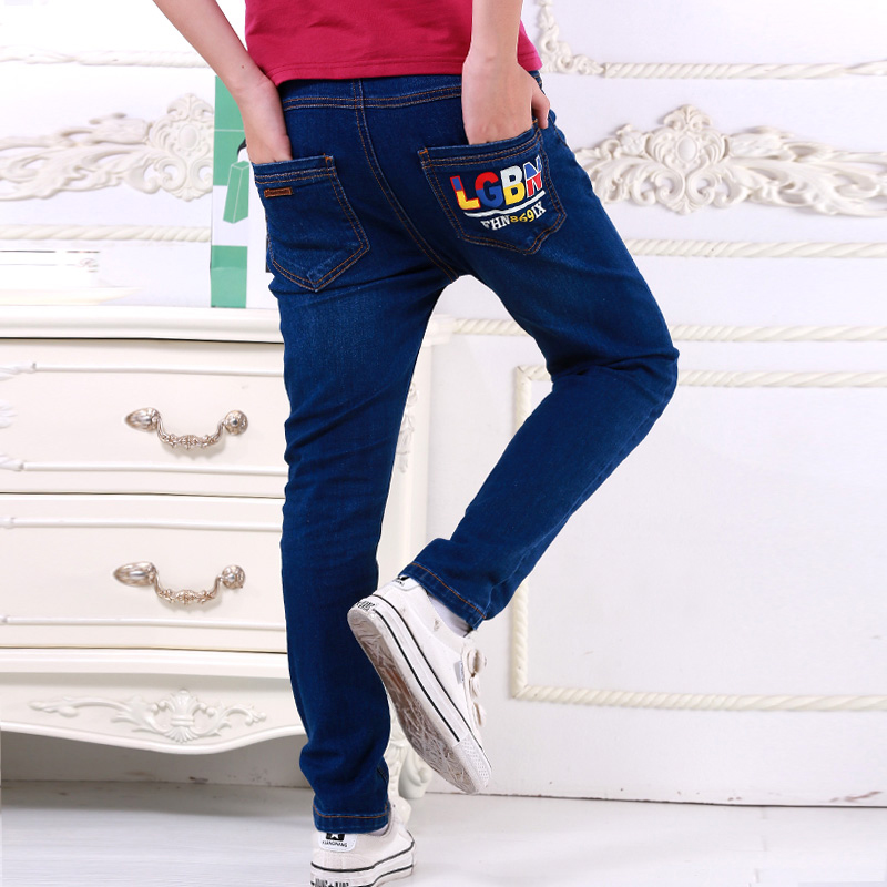 童装男童加绒加厚牛仔裤2017秋冬新款中大儿