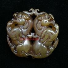 玉器双獅玉璜玉璧挂件收藏摆件Y70 古玩杂项仿古玉岫玉老玉高古玉