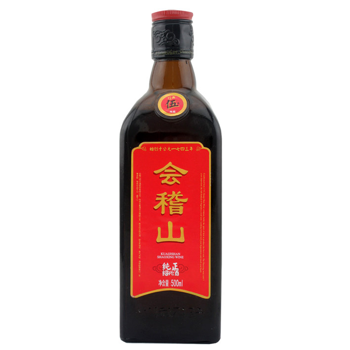 绍兴黄酒会稽山纯正五年黄酒花雕酒半干型加饭酒糯米酒500ml*6瓶