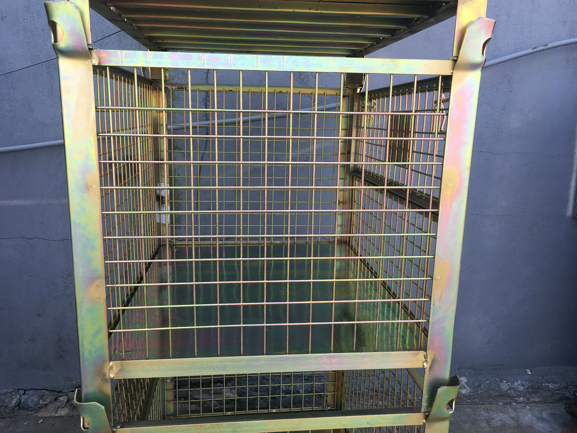 温岭厂家直销周转箱仓储笼蝴蝶笼铁笼子固定式网片金属物流箱网箱