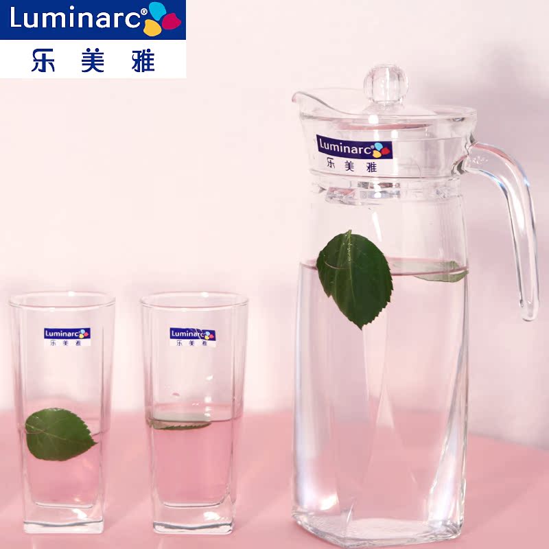 包邮乐美雅玻璃壶冷水壶1.3l大容量果汁葡萄酒啤酒耐热茶水透明壶