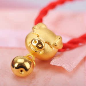 KYLIN LUCKY\/麒麟瑞祥黄金十二生肖猪吊坠苹