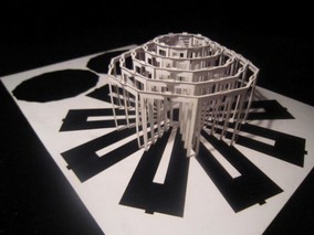 柱球体立体空间构成作业教师基本功手工纸艺纸雕比赛考试图纸模型
