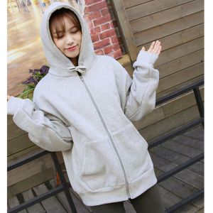 加绒宽松连帽卫衣