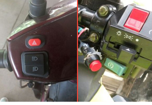 摩托车改装配件踏板车双闪危险灯超车灯按钮鬼