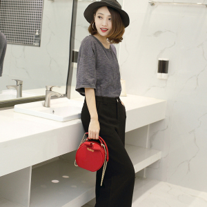 斜挎链条单肩小圆包