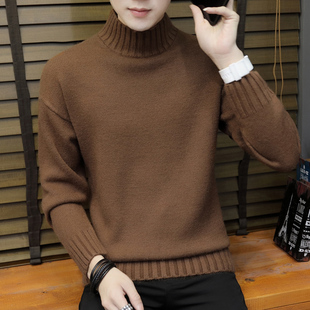 男士毛衣韩版宽松半高领长袖针织衫加厚冬季外套潮流个性线衣男装