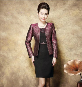 婚礼妈妈装秋冬季高档裙子 中老年女婚庆礼服