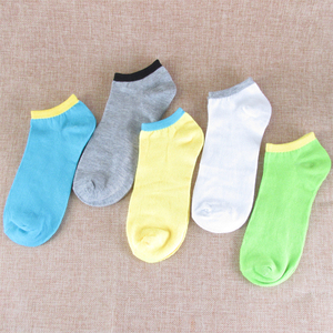 男隐形彩边百搭船袜5双