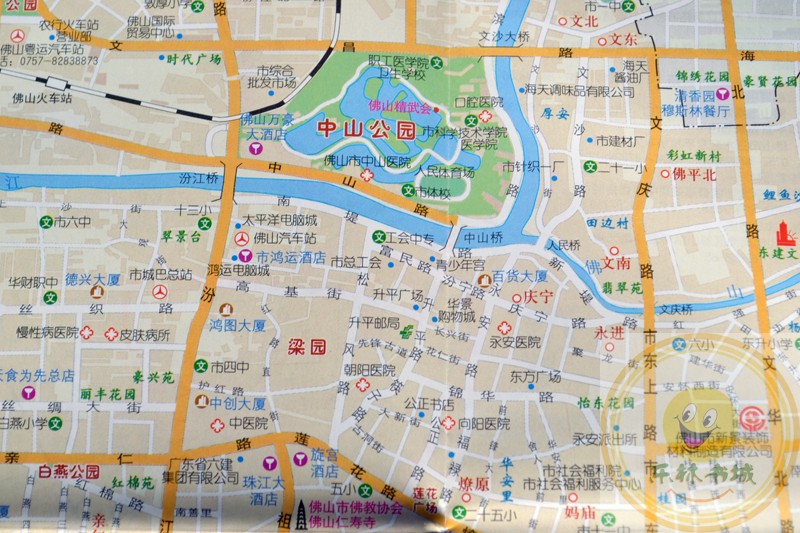 佛山地图 2017新版 广东佛山市交通旅游指南地图 美食