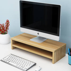 台式电脑显示器垫高架子竹实木增高支架办公桌