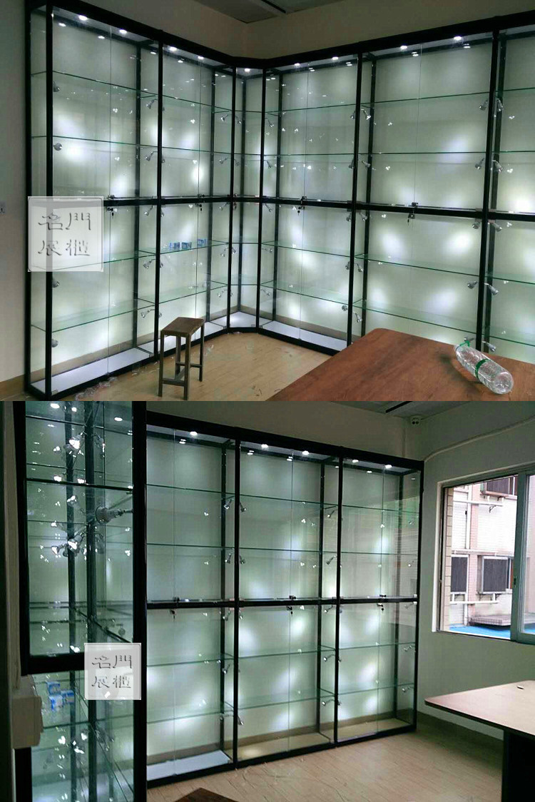 展示柜玻璃 名门 陈列定做精饰品货架手办模型透明 玻璃柜子 家用