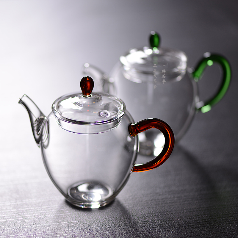 职人手作原装进口耐热玻璃日式茶壶 盖碗 茶具泡 茶壶 手抓壶