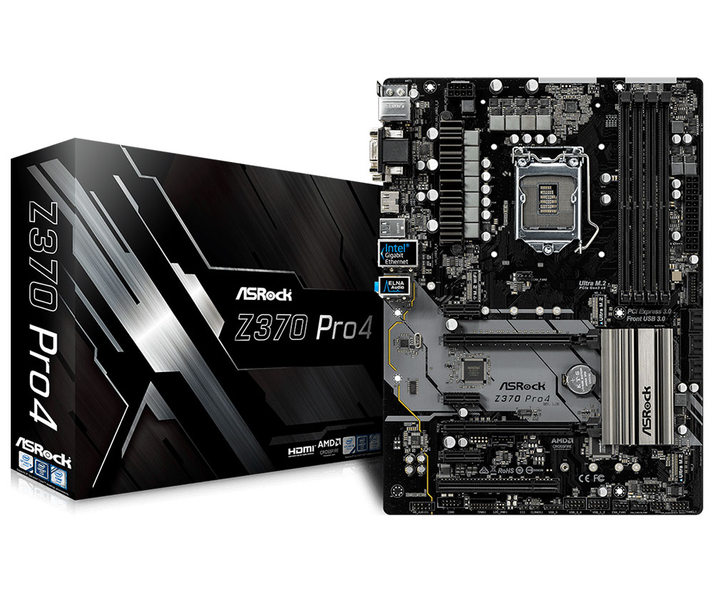 asrock/华擎科技 z370 pro4 台机电脑主板 atx大板 8代酷睿 1151