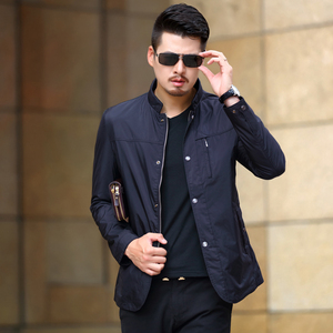 2017春秋新品马克劲霸男装夹克中年男士立领