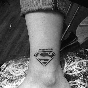 原创超人队长英雄联盟蝙蝠侠经典标志防水纹身贴刺青