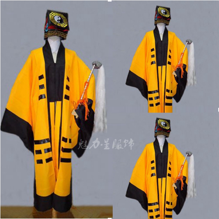 古装男林正英茅山道士服捉鬼服做法事算命先生