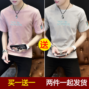 便宜短袖t恤男夏季圆领衣服日系青少年学生9.9元九块九十元内上衣