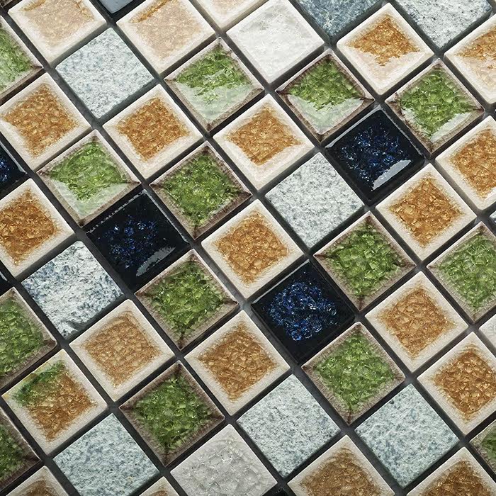 【kasaro】陶瓷马赛克瓷砖 艺术陶瓷冰裂马赛克电视拼花背景墙贴