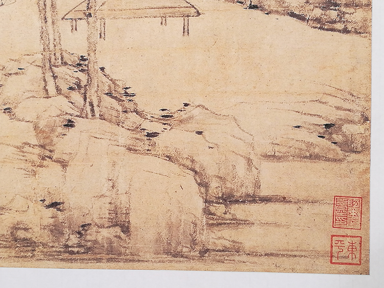 1:1倪瓒容膝斋图名家真迹国画艺术微喷古代名画复制品客厅装饰画