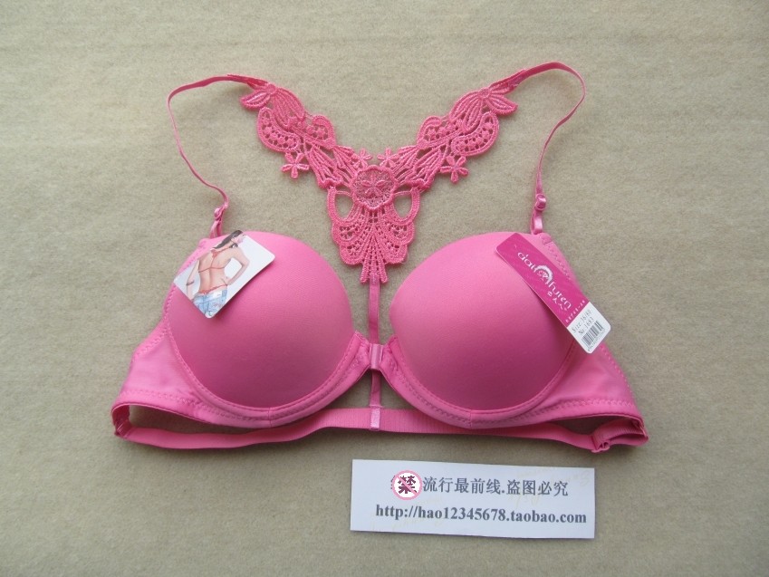 隐形聚拢美背前搭扣cd变装女人蕾丝蝴蝶后背性感男士胸罩伪娘文胸