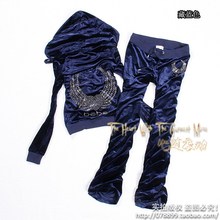 2017春夏秋季长短袖休闲韩国天鹅金丝绒运动套装女款卫衣开衫服潮