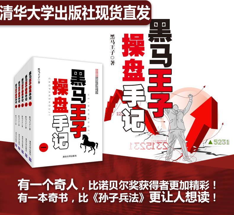 包邮现货黑马王子操盘手记全5册 张得一 清华大学 赠k线图册 伏击涨停