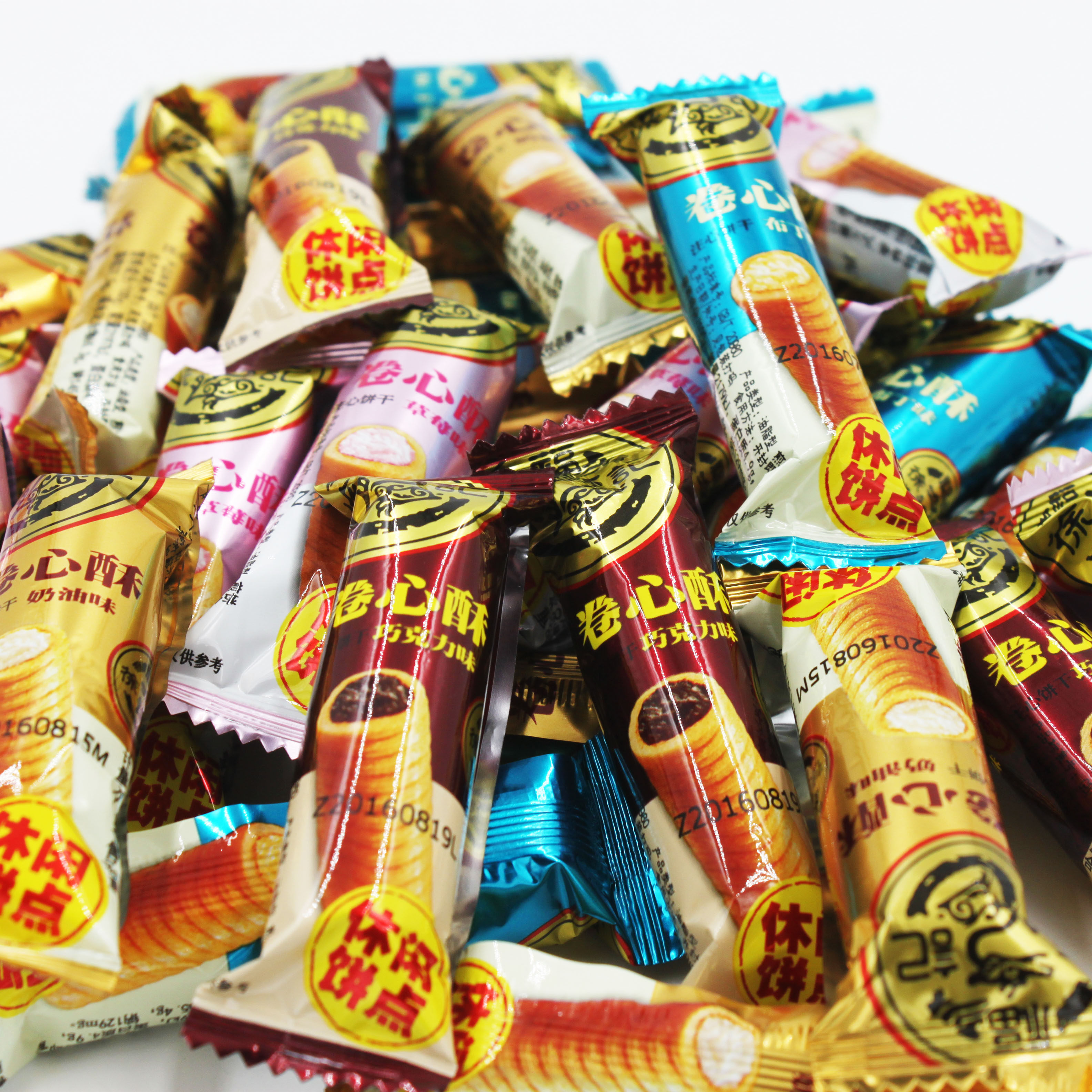 徐福记卷心酥夹心饼干散装点心零食一份500g多种口味可选包邮