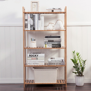 多层落地竹木质置物架