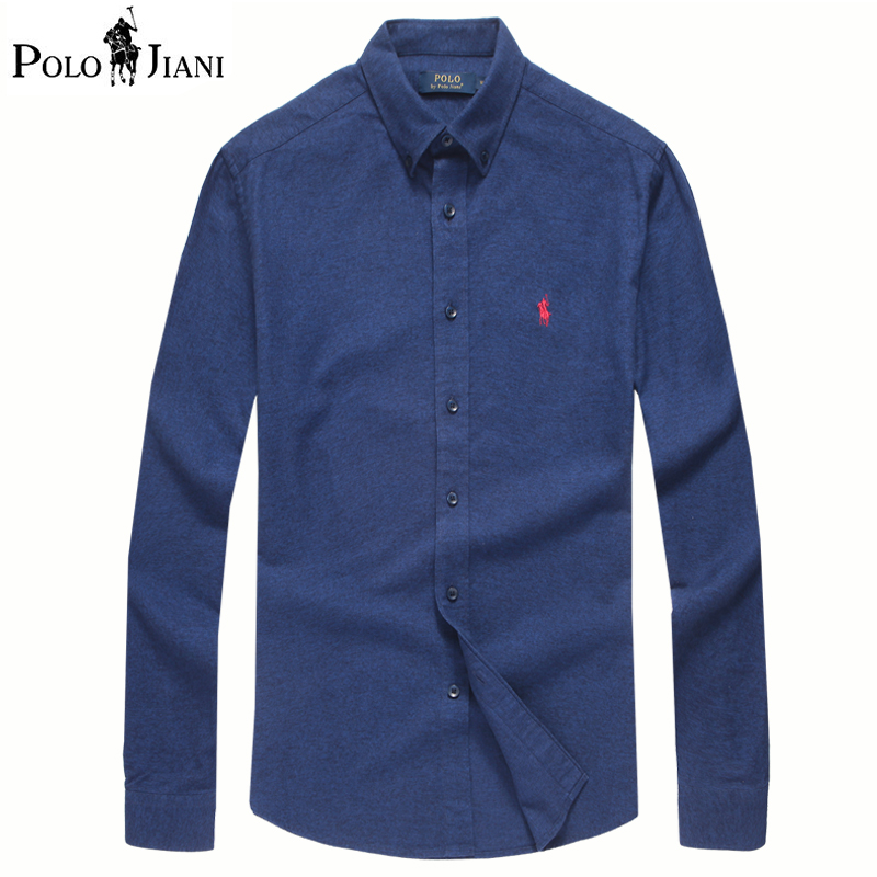 新款保罗秋装中年男士美国正品纯棉商务正装衬衣polo休闲长袖衬衫