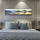 饰画睡觉房间床头壁画摄影风景 现代简约卧室背景墙挂画酒店宾馆装