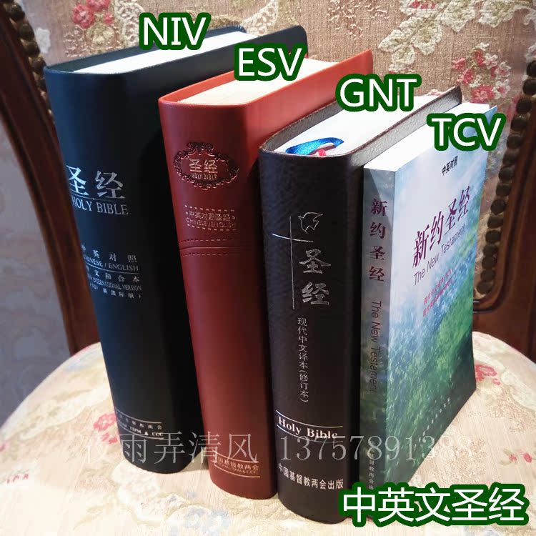 正版基督教中英文圣经holy bible esv niv gnt中英文对照圣经