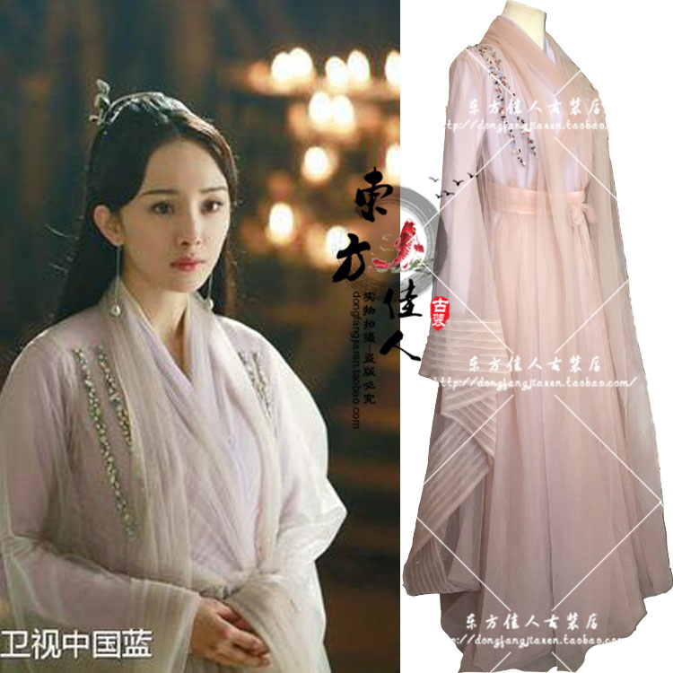 新款三生三世十里桃花杨幂青丘白浅素素同款白色古装cos服装