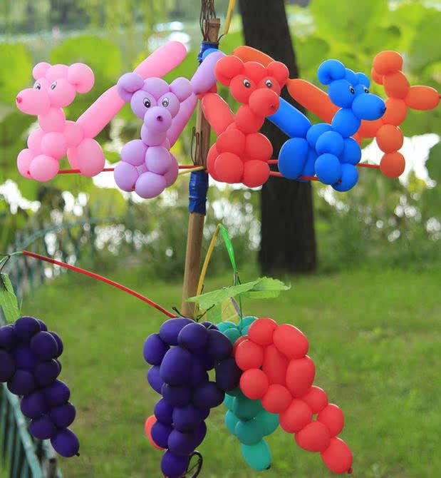 正品小太子长条魔术气球 混色长气球百变彩虹编织造型