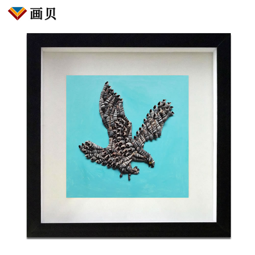 十二生肖子鼠图案装饰画 贝壳创意手工艺品挂画 原创特色工艺画